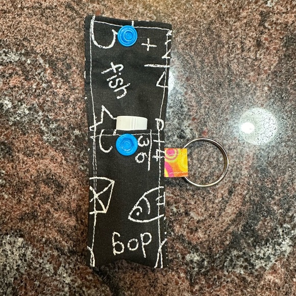 Handmade lip balm holder keychain- chalkboard design - Picture 2 of 5